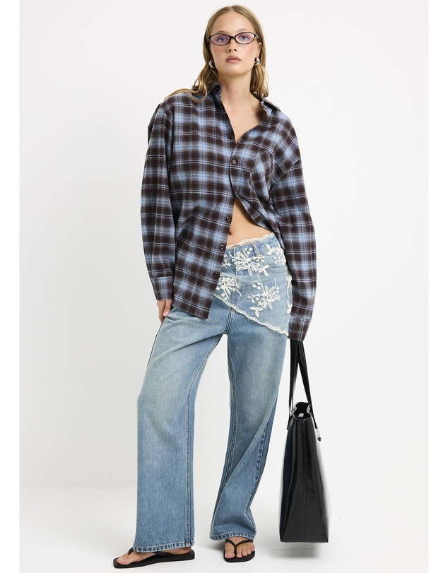 Insight - Arlo Plaid Boyfriend Long Sleeve Shirt