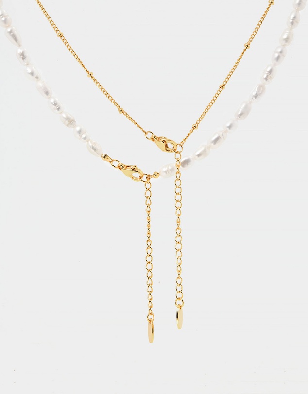 Forcast - Nyra 16k Gold Plated 2pc Necklace Set
