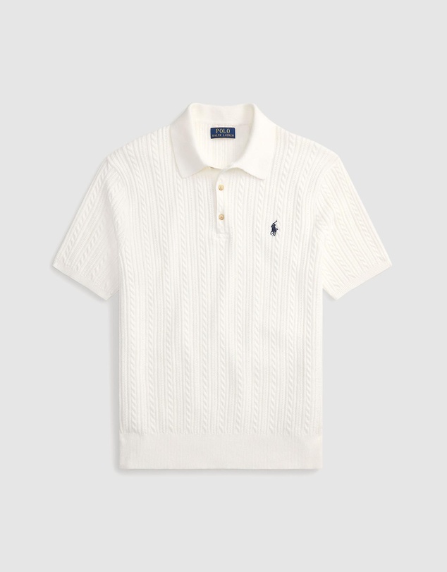 Polo Ralph Lauren - Cable-Knit Cotton Polo-Collar Sweater