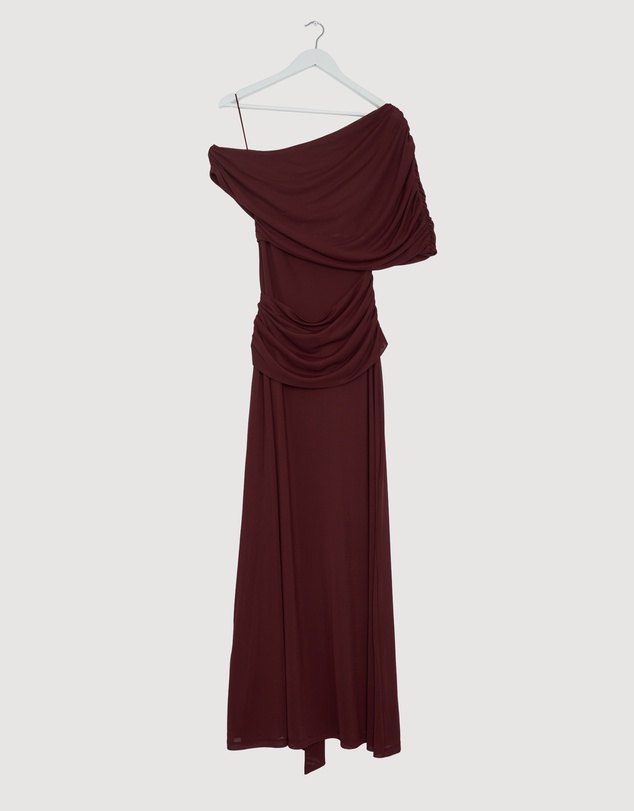 Revibe - Repaired CHANCERY Margot One Shoulder Drape Maxi Dress - AU 12