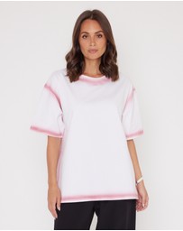 ALEXANDRA - Spray T-Shirt White/Dusty Pink
