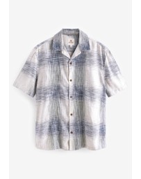 NEXT - Linen Blend Check Short Sleeve Shirt