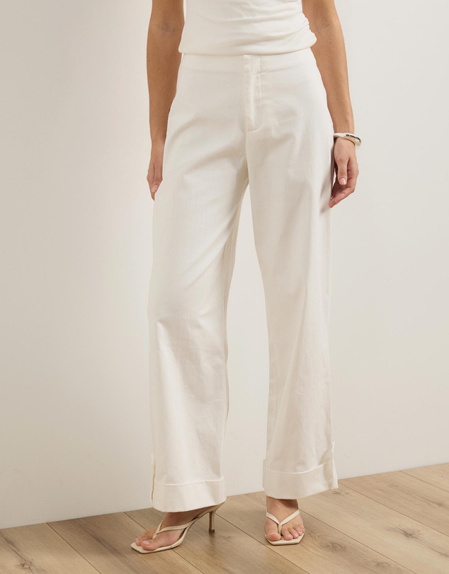 Atmos&Here - Pia Cotton Cuff Hem Detail Pants