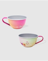 Pink Poppy - Rainbow Butterfly Tea Set in Basket