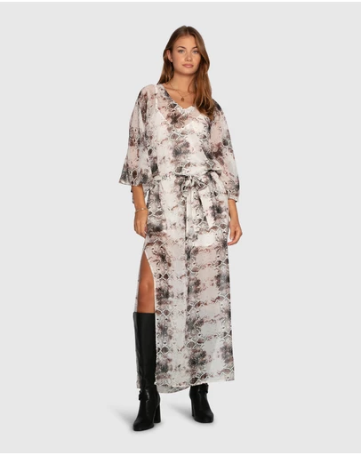 Belle & Bloom - Heart On Fire Snake Print Kaftan