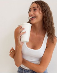 Sky Gazer - Click & Sip Insulated Coffee Cup- Cream
