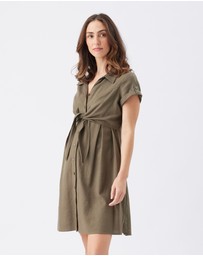 Ripe Maternity - Colette Tie Up Linen Dress