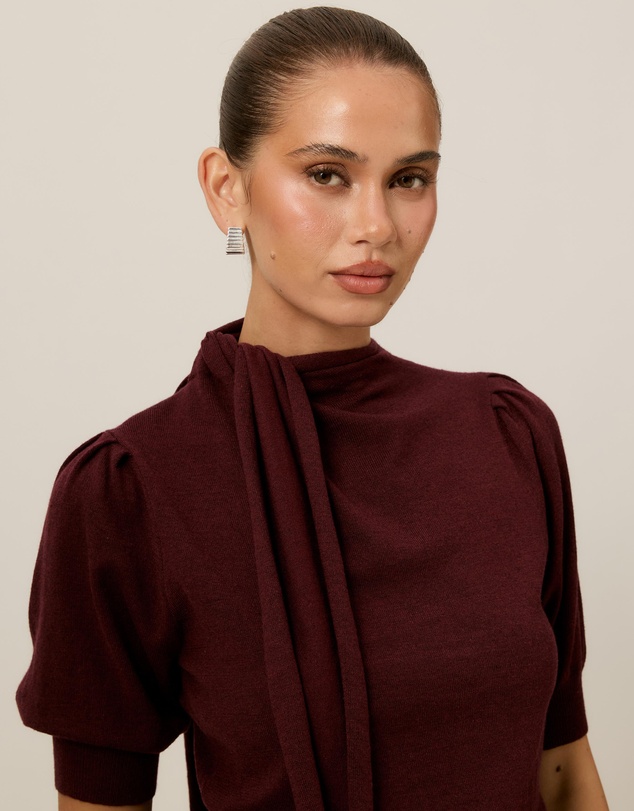 Tussah - Alice Neck Tie Knitted Top