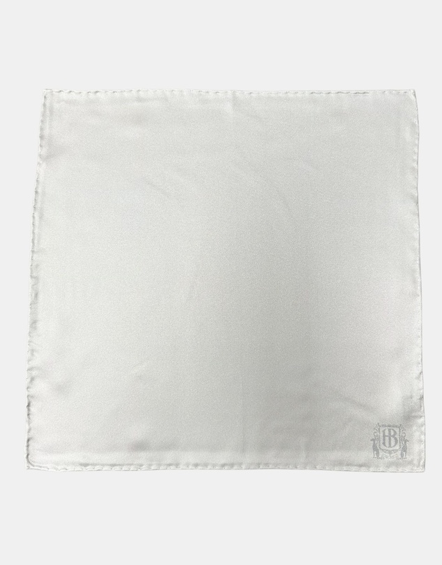 Henry Bucks - HENRY BUCKS Plain Crest Pocket Square SILVER