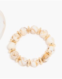 Lovisa - Gold & White Acrylic Bangles 3-Pack
