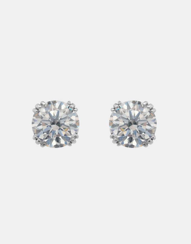 Georgini - Georgini Elegant Essentials 6.5mm Round Hidden Halo Stud Silver
