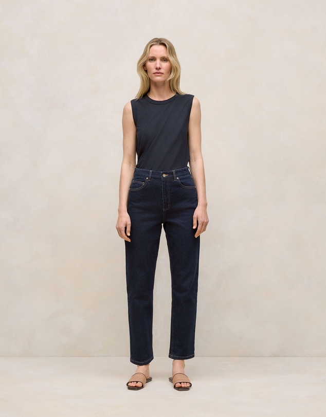 Trenery - High Rise Straight Leg Jean in Dark Indigo