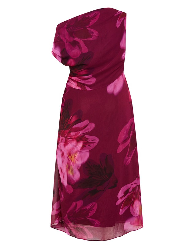 City Chic - Vivid Print Maxi Dress - Raspberry
