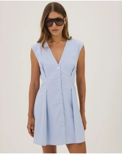 Atmos&Here - Maya Button Tucked Mini Dress