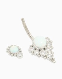 Lovisa - Titanium White Opal Cubic Zirconia Belly Bar