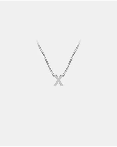 Zoe Olivia - 9K White Gold Initial X Necklace