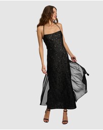 Romance by Honey and Beau - Crechia Jacquard Midi Dress