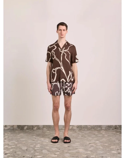 Frescobol Carioca - Roberto SS Linen Shirt Flor Print