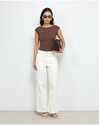 AERE - High Rise Straight Leg Jeans