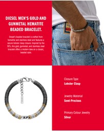 Diesel - D Logo Silver Tone Bracelet