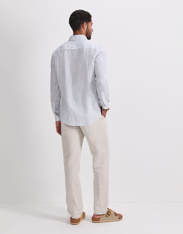 Sportscraft - Marco Long Sleeve Linen Stripe Shirt