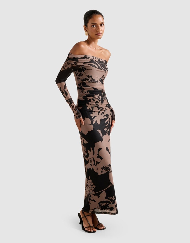 Forever New Petite - Minnie Petite Mesh Bardot Midi Dress