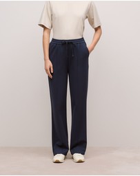 Trenery - Ponte Pintucked Wide Leg Pant in Night Sky