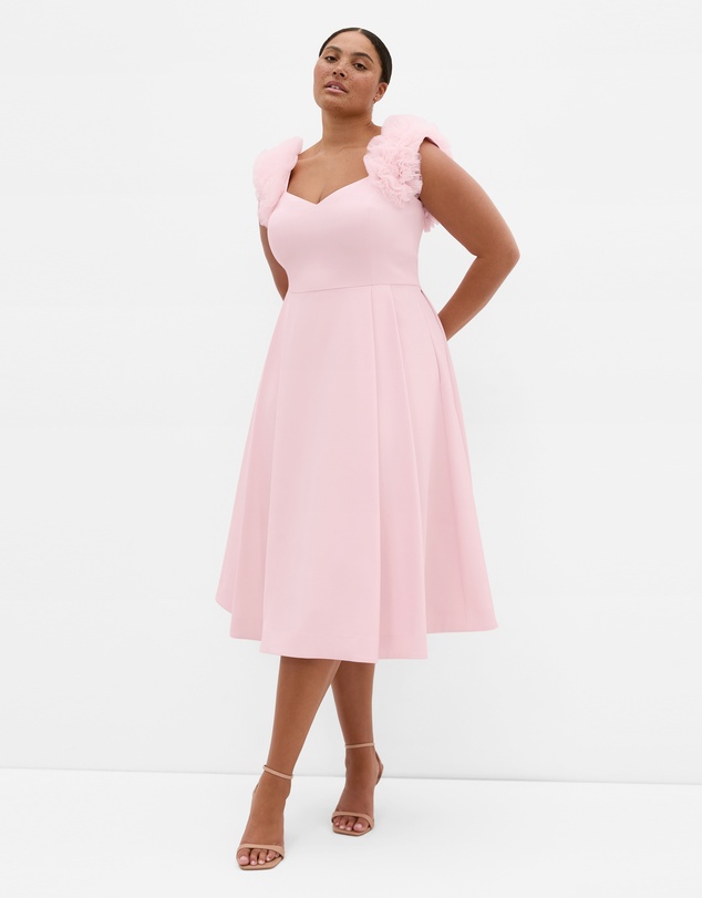 City Chic - Roselyn Ruffle Tulle Midi Dress