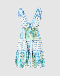 Camilla - Tiered Short Dress With Shoulder Ties