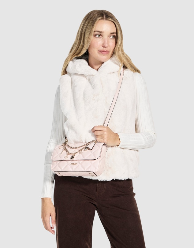 GUESS - Pink Libby Flap Crossbody Bag