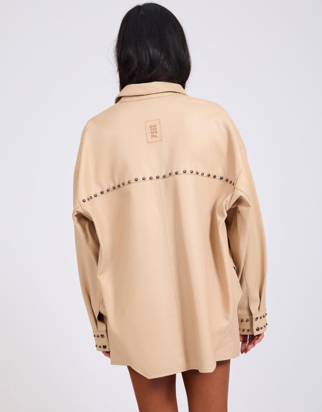 ONE TEASPOON - Daria Studded Leather Shacket - Tan