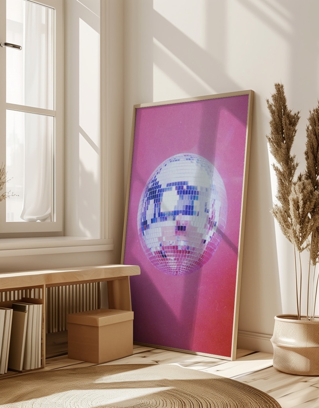 Olive et Oriel - Pink Disco Ball by Samantha Hearn Art Print