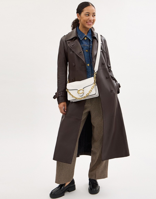 Coach - Smooth Leather Chain Tabby Shoulder Bag With Chain