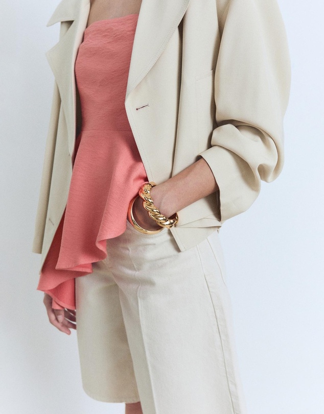 M.N.G - Girly Asymmetric Strapless Top
