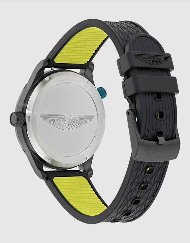 Aston Martin - GRZ IP Black Stainless Steel Black Silicone Watch