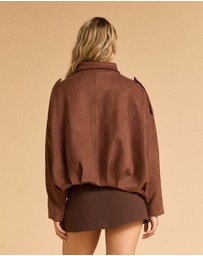 MVN - Faux Suede Bomber Jacket