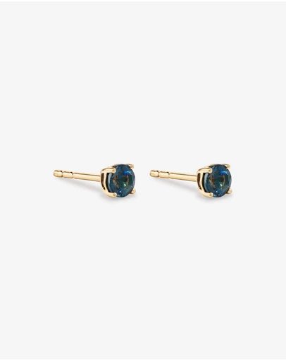 Michael Hill - Round London Blue Topaz Birthstone Stud Earrings in 10kt Yellow Gold