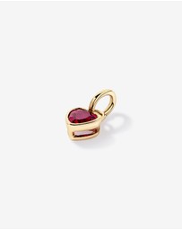 Michael Hill - Heart Created Ruby Bezel Pendant in 10kt Yellow Gold