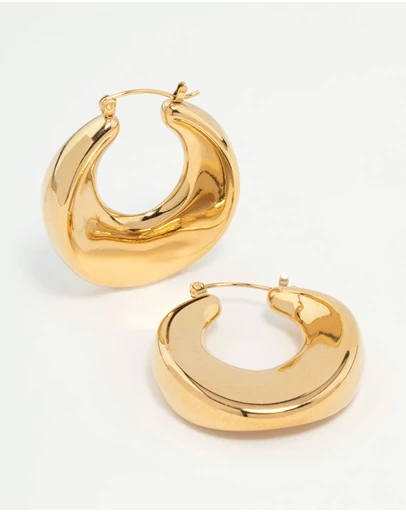 Lovisa - Waterproof Gold Plated Stainless Steel Large Hoop Earrings