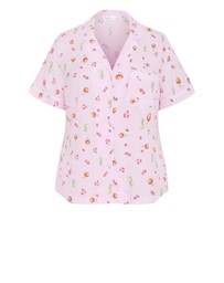 City Chic - Kitty Berry Print Pyjama Shirt