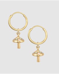 Haze & Glory - ICONIC EXCLUSIVE - Earrings Liberty Mushroom Hoops 925 Sterling Silver Gold-Plated
