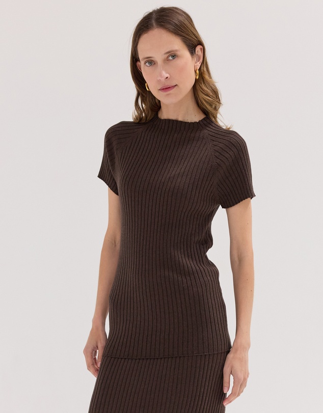 Cloth & Co. - The Rib Knit Tee Brazil Nut
