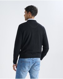 3 Wise Men - 3 Wise Men Driver Crew Neck Merino Knit - Black
