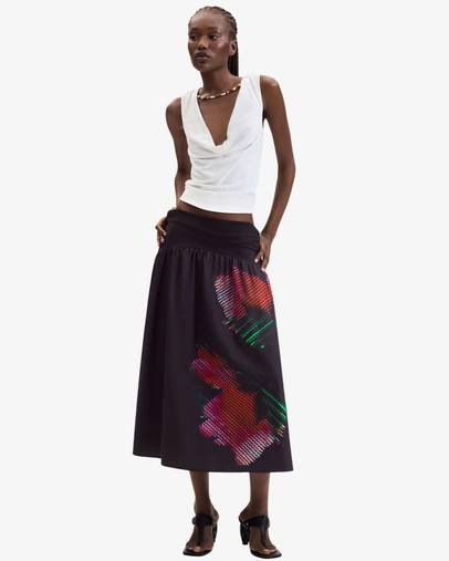 Desigual - Pixelated midi skirt