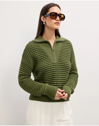 The Fated - Ellie Half Zip Knit Jumper