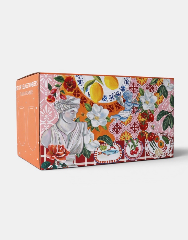 La La Land - Glass Tumbler Large Set Italian Summer (Set of 2)
