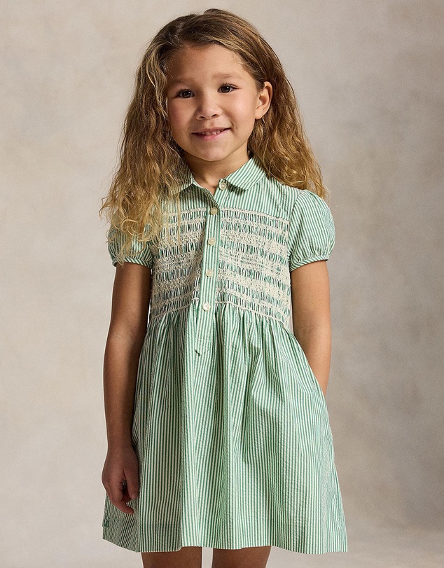 Polo Ralph Lauren - Striped Cotton Seersucker Dress - Kids