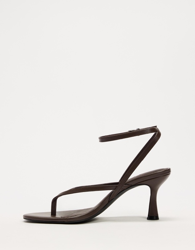 AERE - Amelia Leather Thong Heels - Women's