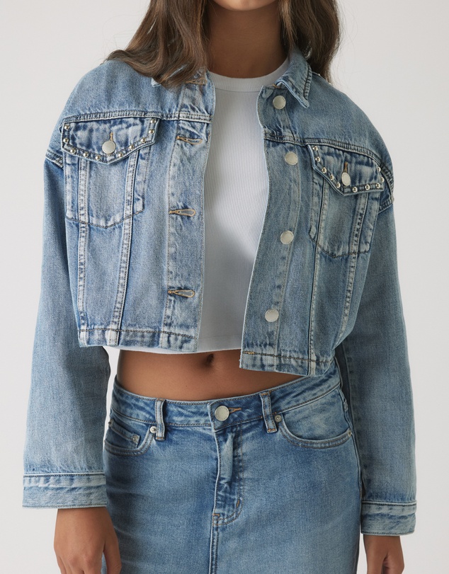 Decjuba Kids - Studded Denim Jacket - Teens