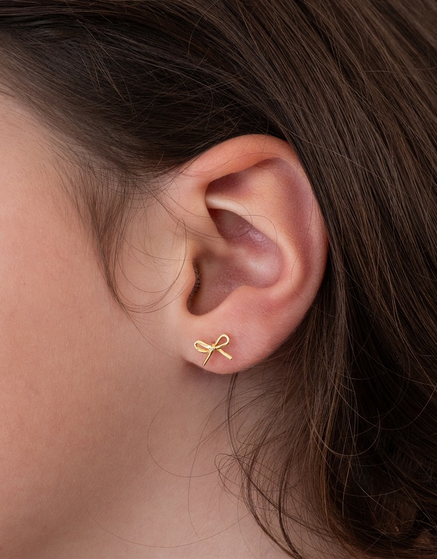 The Silver Collective - Children's Bow Earrings Gold